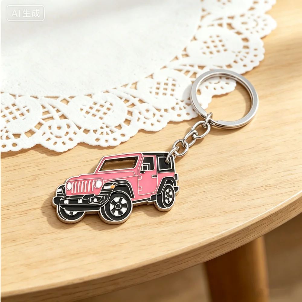 Modischer klassischer Offroad-Schlüsselanhänger im Fahrzeug-Stil, Metall-Schlüsselanhänger, Auto-Modell-Anhänger, Rucksack-Schlüsselanhänger, kreatives Anti-Verlust-Geschenk – Detail 3