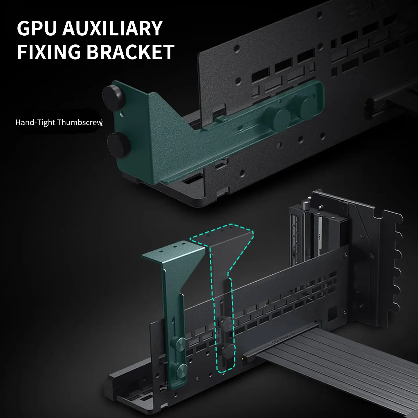 PHANTEKS GPUKT 5.0 ARGB 회전식 비디오 카드 브래킷 키트(PCIe 5.0 그래픽 카드 어댑터 케이블 220mm 포함) 50 시리즈 GPU 지원