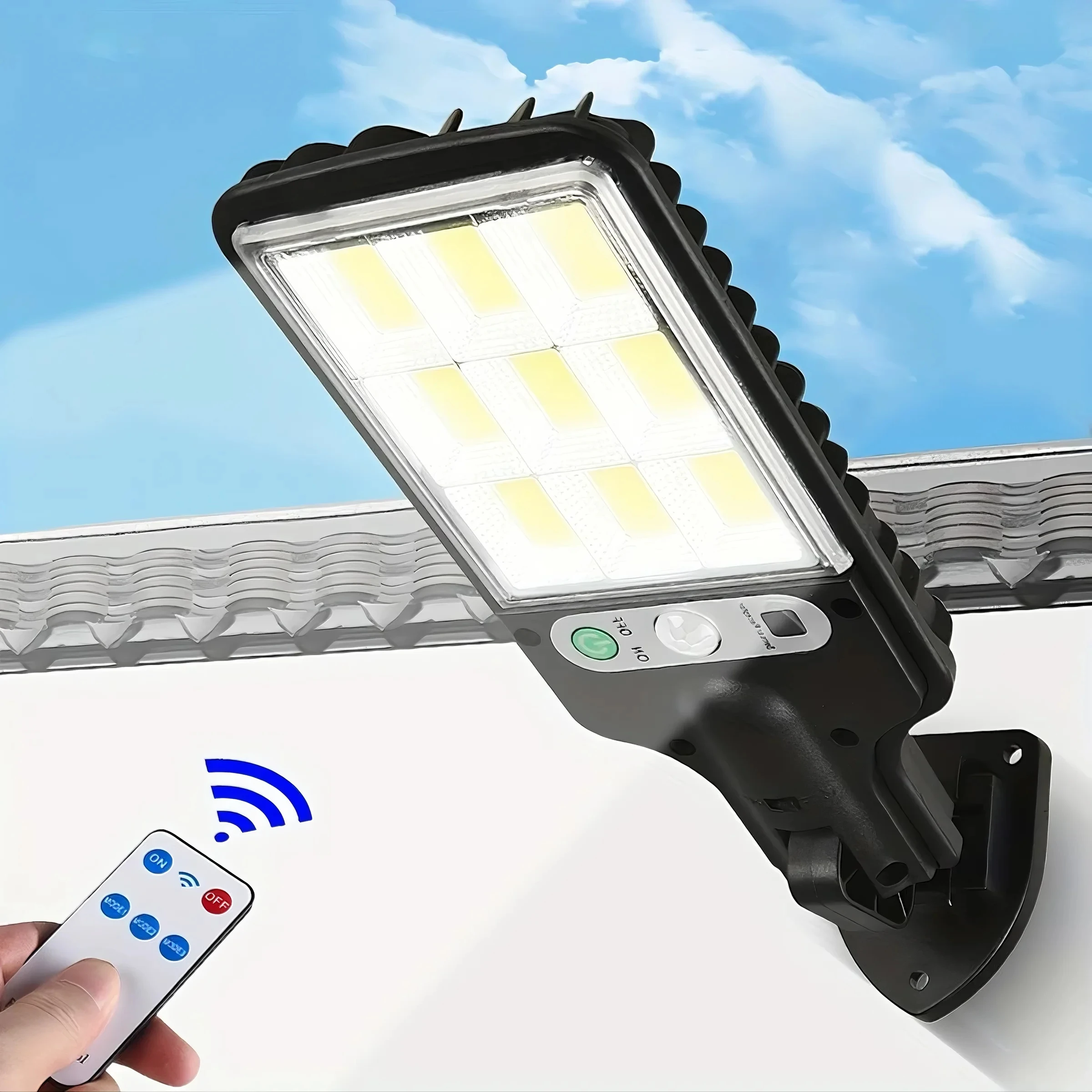 Solar Light, Solar Outdoor Lamp 616-4/108COB, Remote Control, Motion Sensing, IP65 Waterproof, Suitable for Outdoor Lighting