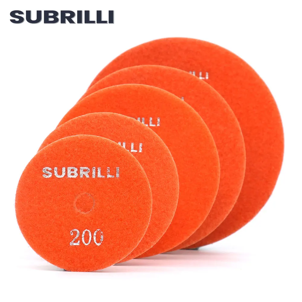 SUBRILLI 3-7Inch Diamond Polishing Pads Tools Wet Sanding Gloss Pad Stone Granite Concrete Marble Tools Industrail For Polisher