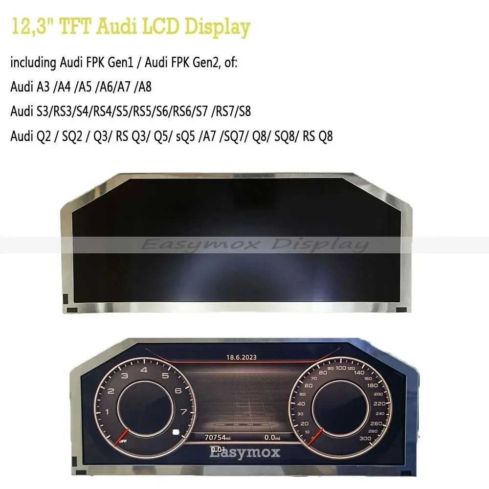 12.3” TFT LCD Display LAM1233555D for Audi A3 A4 A5 A6 A7 A8 Q Seires 2015 2020 Bosch Instrument Cluster Car Dashboard Screen