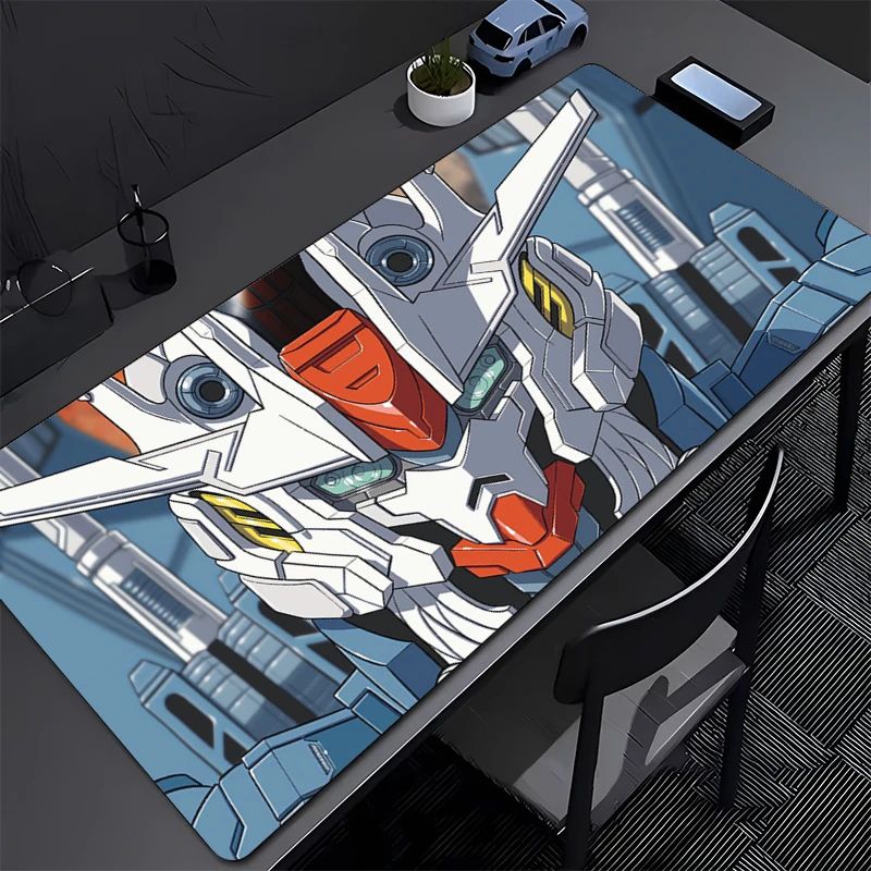 แผ่นรองเมาส์ขนาดใหญ่ลาย Gundam Mechanical Warrior สำหรับเกมเมอร์ แผ่นรองคีย์บอร์ด แผ่นรองเมาส์สำหรับโต๊ะเกม แผ่นรองเมาส์สำหรับพีซี
