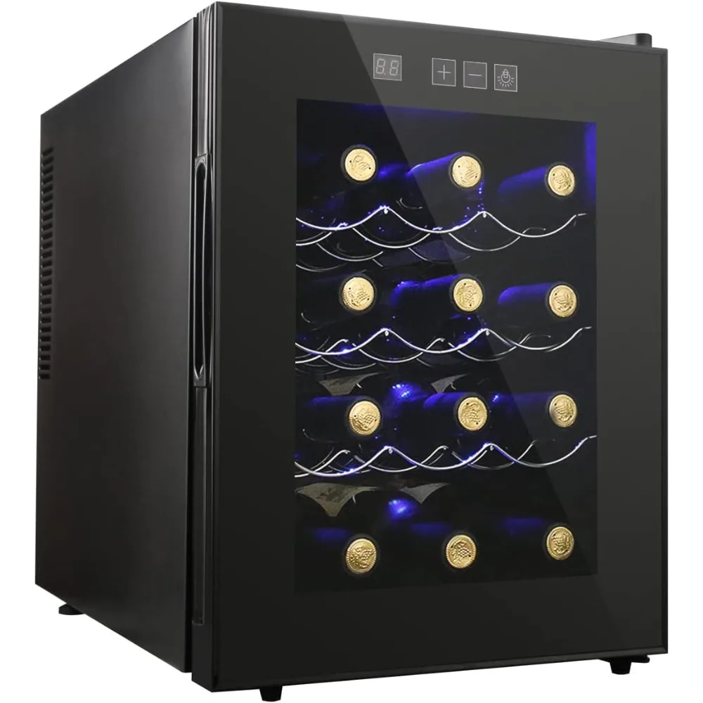 

12 Bottle Wine Cooler Refrigerator, Compact Mini Wine Fridge with Digital Temperature Control Quiet Operation