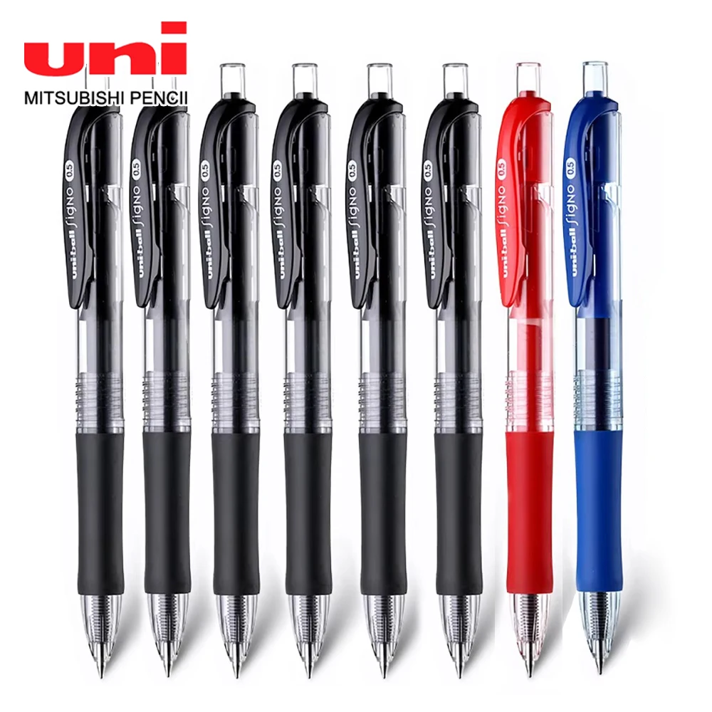 3/6 шт., японские гелевые ручки Uni UMN-152 для письма Uniball, 0,5 мм, большая емкость, синий, черный, красный, быстросохнущие школьные канцелярские принадлежности