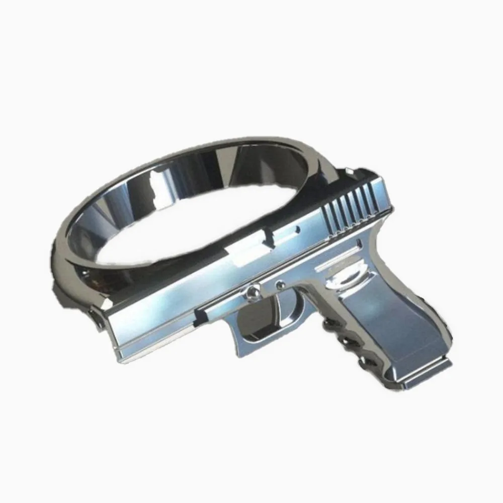 الاتجاه الجديد بسيط موضة مسدس الرجال والنساء خاتم الإبداعية البنصر الشارع المتخصصة حفلة روك الهيب هوب مجوهرات هدية