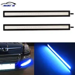 1PC Waterproof DC 12V 17cm Blue Super Bright LED Car COB Lights DRL Fog Driving Running Lamp led light daylight led car