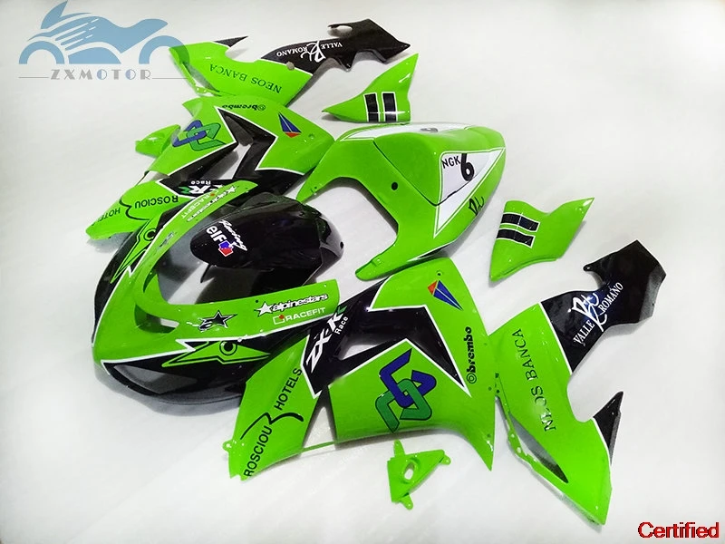 

Обновленный комплект обтекателей для Kawasaki Ninja 2006 2007 ZX10R, комплект обтекателей из АБС-пластика 06 07 ZX 10R, зеленый, черный, мотоциклы