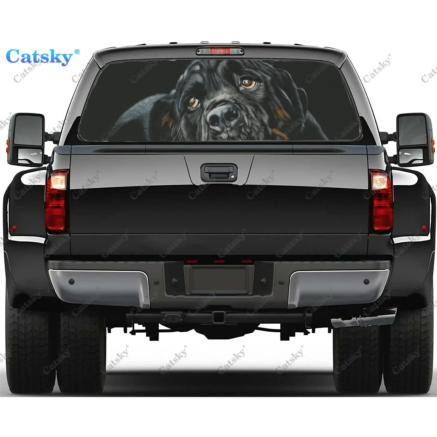 

Rottweiler Rear Window Decals for Trucks,Pickup Window Decal,Rear Window Tint Graphic Perforated Vinyl Truck Stickers