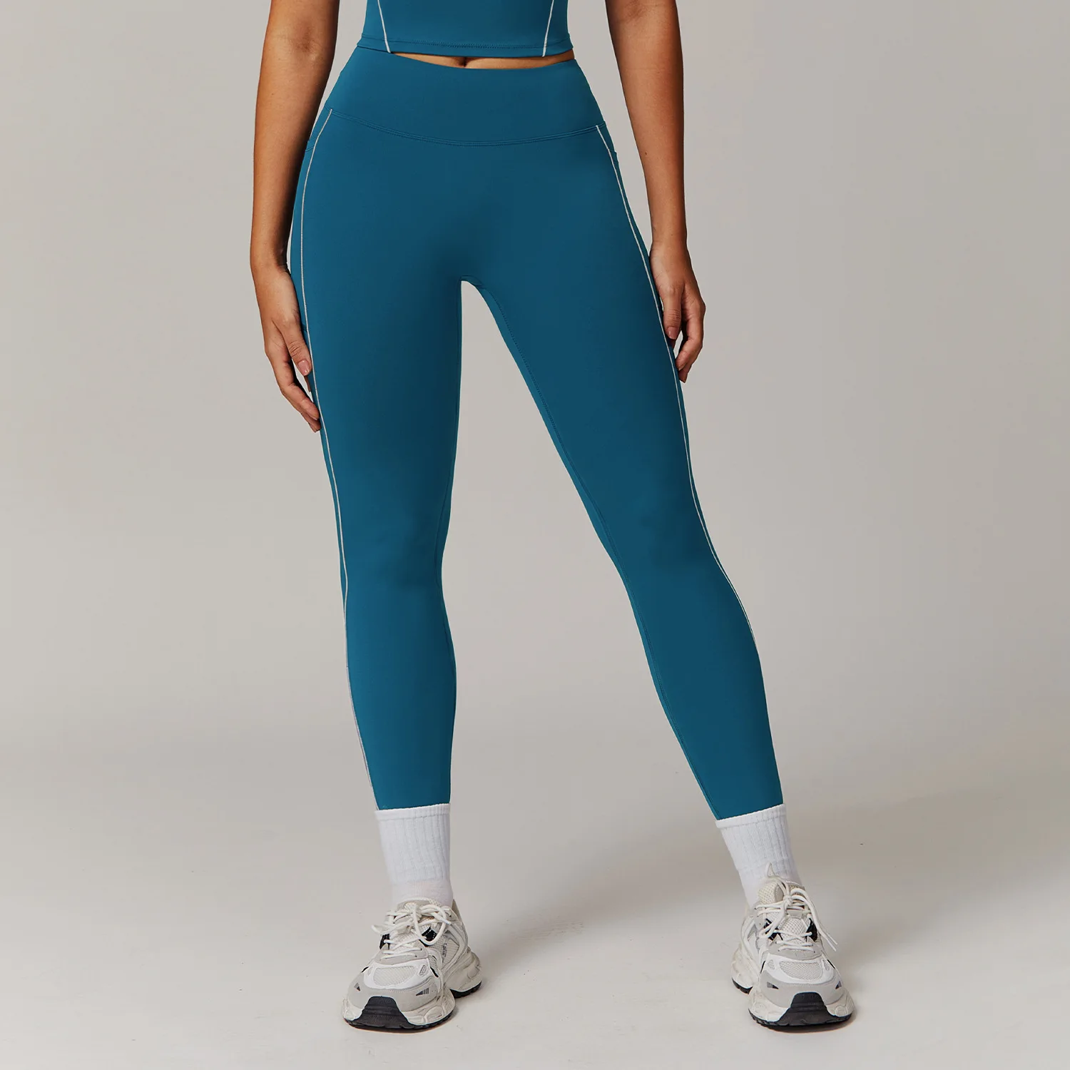 

New High Waist Women's Yoga Leggings Stretch Yoga Pants With Pockets Push Up Fitness Tights Running Sportswear Training Pants