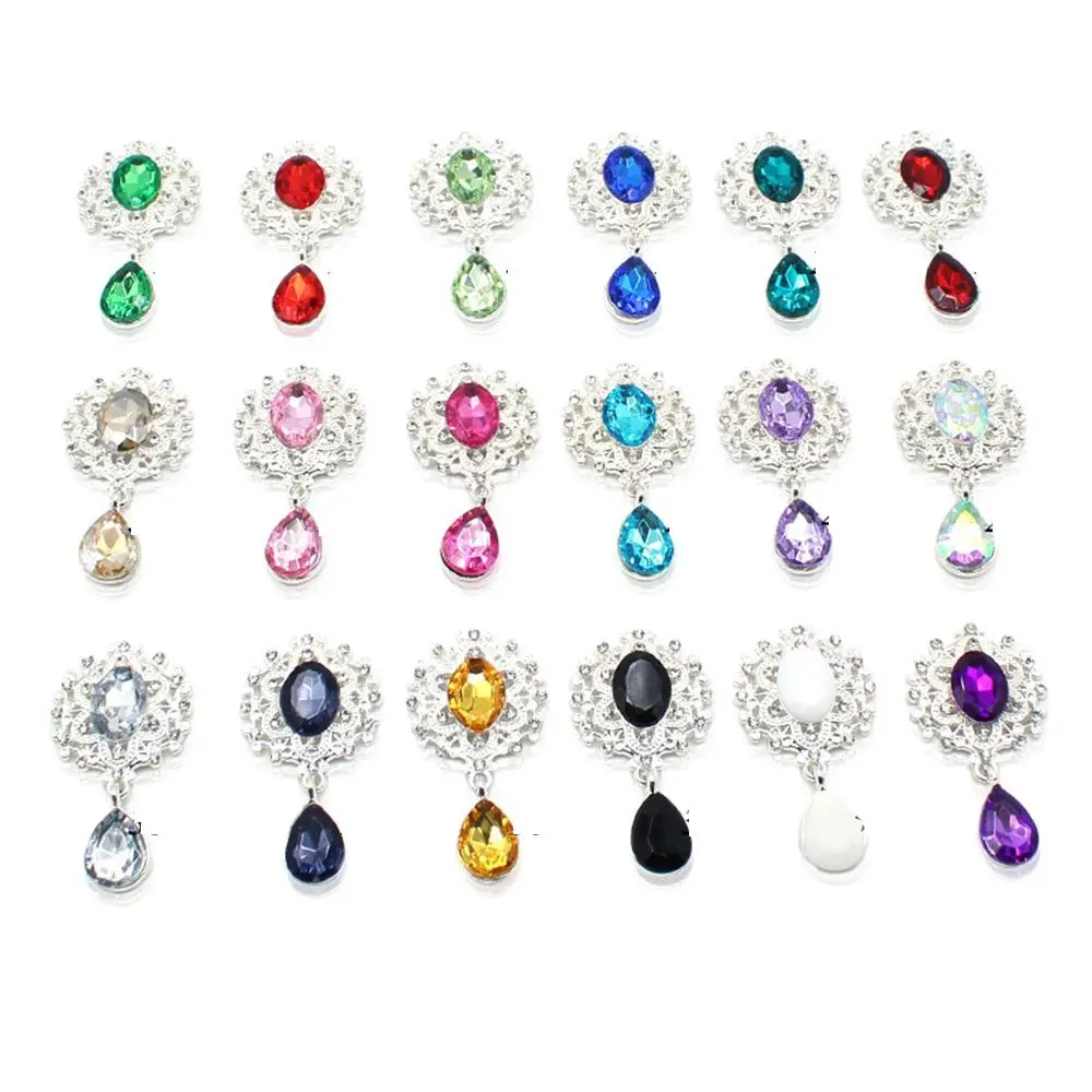 

Accessories Water Droplets Sparkling Crystal Garment Decorative Brooch Alloy Rhinestone Sewing Button Pendant Scrapbooking