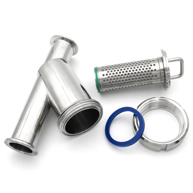 SS304 Stainless Steel Y Type Filter Strainer Sanitary 19m-51mm Pipe Outer Diameter Tri Clamp 50.5 64mm Beer Homebrew