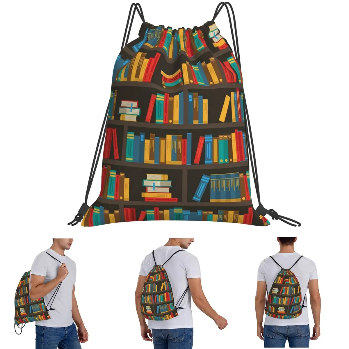 Education Library Book Backpacks Casual Drawstring Bags Sundries Bag Book Bags for Travel Students