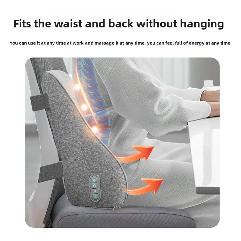 Waist and Back Heating Kneading Massage Cushion, Office Chair Lower Back Pillows, Memory Foam Waist Pad, Waist Massage Device