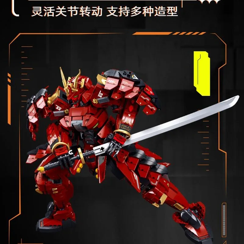 SLUBAN Deformed Mecha series Kai Fei 923 PCS Samurai robot Mecha model puzzle building blocksToys Kids Christmas Birthday Gift