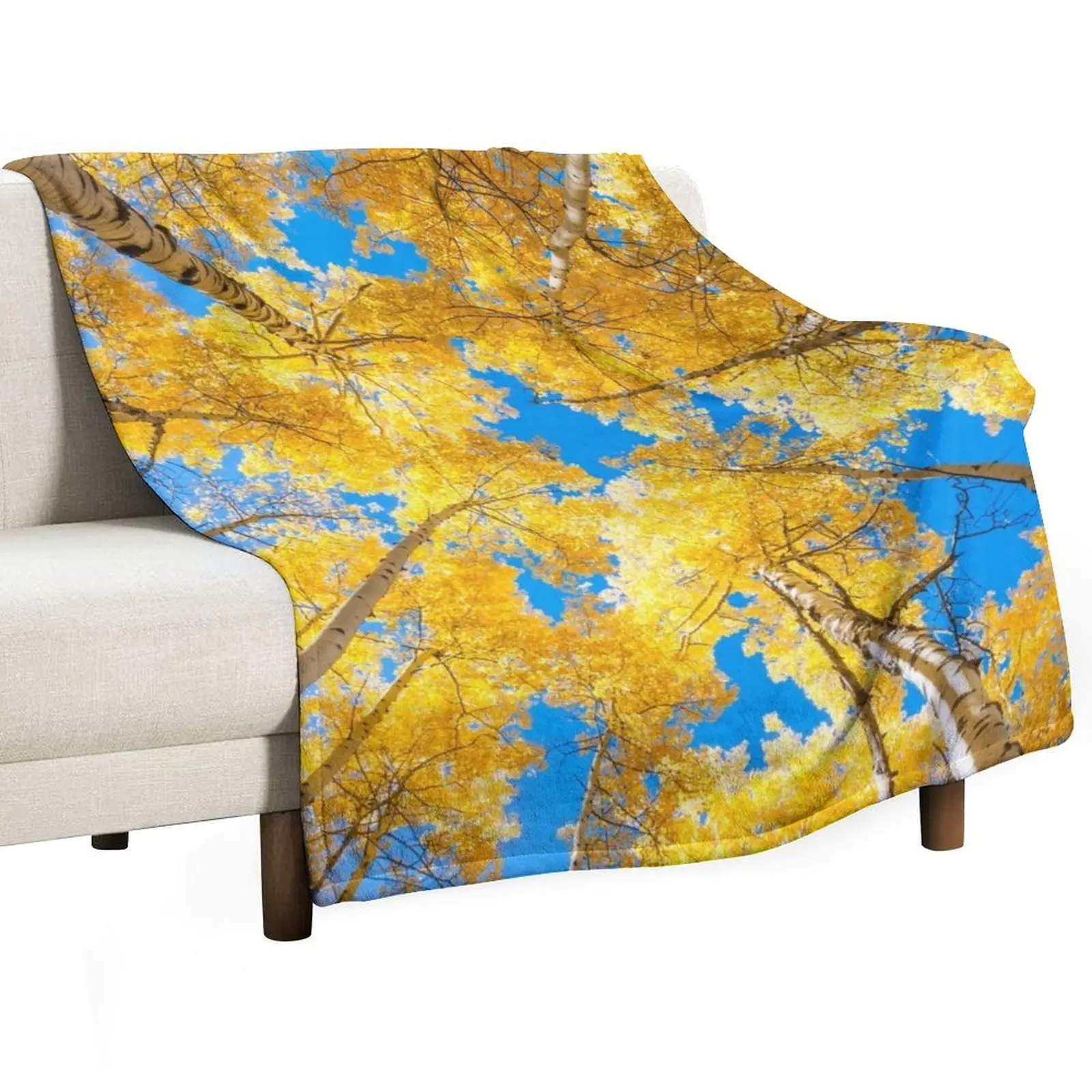 golden aspen tree autumn Throw Blanket Sofa Throw Sofas Luxury Throw Blankets