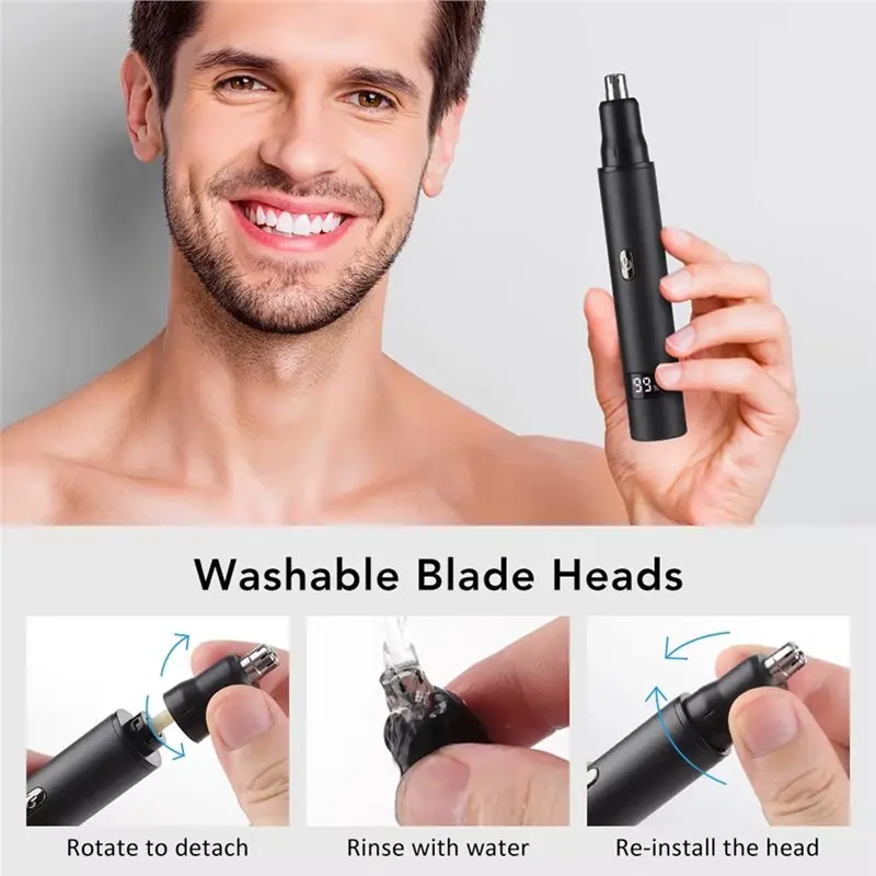 [NEWA66Z!】 USB Charging 3In1 Electric Ear Nose Hair Trimmer Portable Device For Men Women Ear Nose Eyebrow Facial Hair Trimming