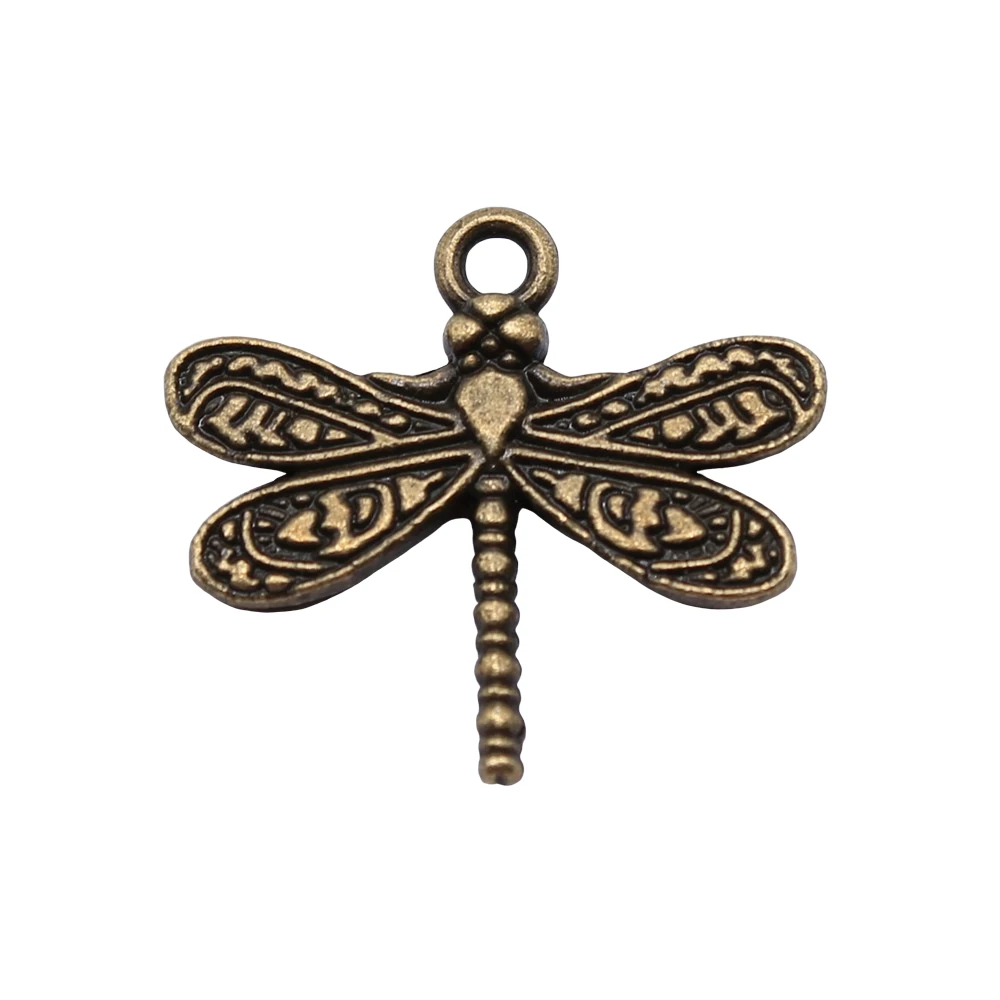 WYSIWYG 10pcs 21x19mm Charms Dragonfly Antique Making Pendant Fit Vintage Tibetan Bronze Silver Color DIY Handmade Jewelry