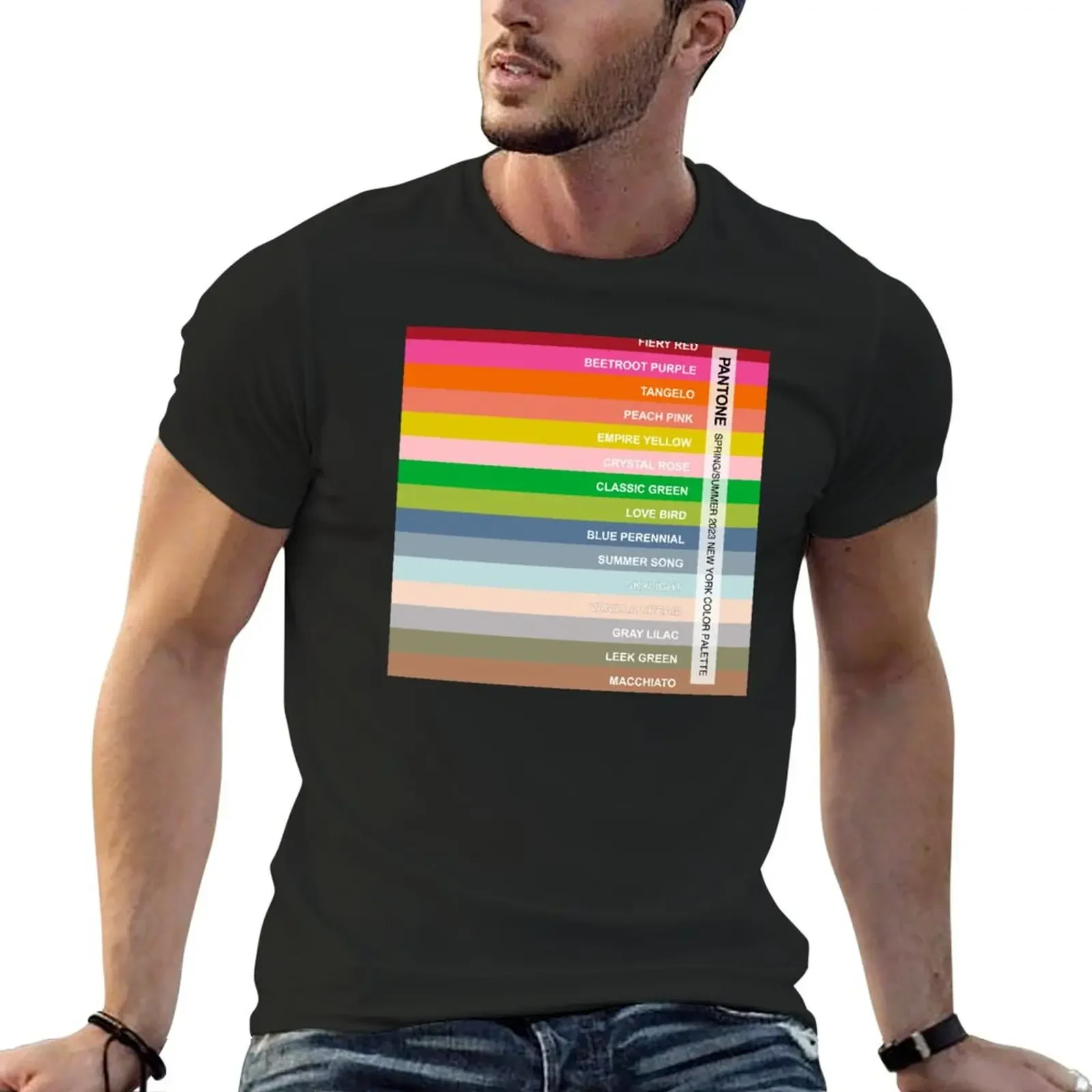 

New York Fashion Week Color Palette, Spring/Summer 2023 (all 15 colors, with labels) T-Shirt kawaii clothes mens workout shirts