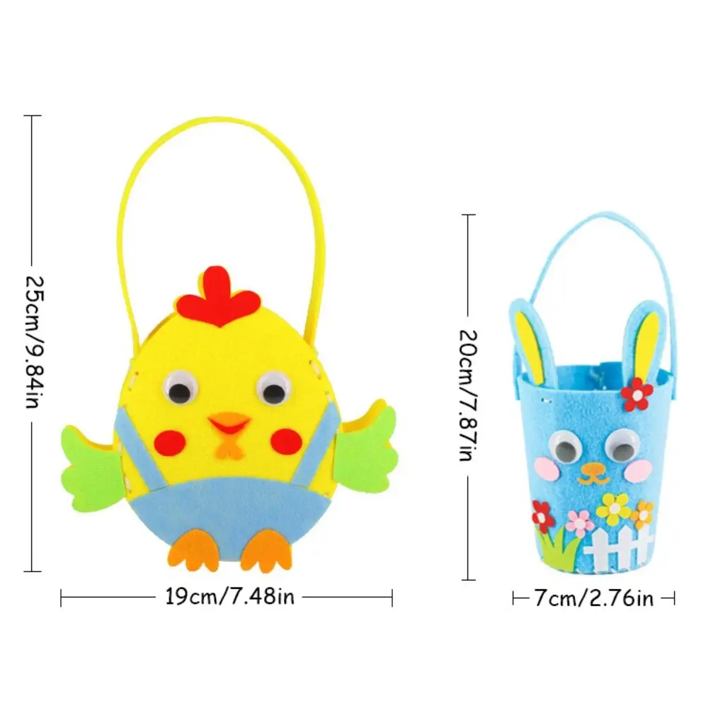 Easter Egg DIY Easter Flower Basket Easter Bunny Decorated Painted Eggshell Handbag House Decoracion Non-woven Fabric