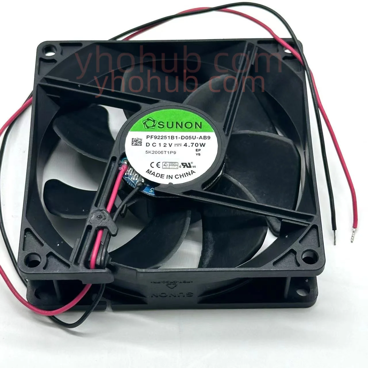 SUNON PF92251B1-D05U-AB9 DC 12V 4.7W 90X90X25mm 2-Wire Server Cooling Fan