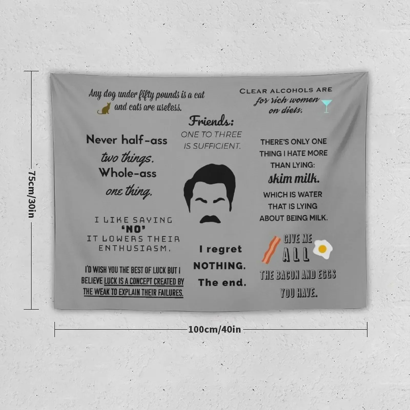 Ron Swanson - Quotes Tapestry Room Decor Korean Style Decoration For Rooms Home Decor Accessories Kawaii Room Decor Tapestry