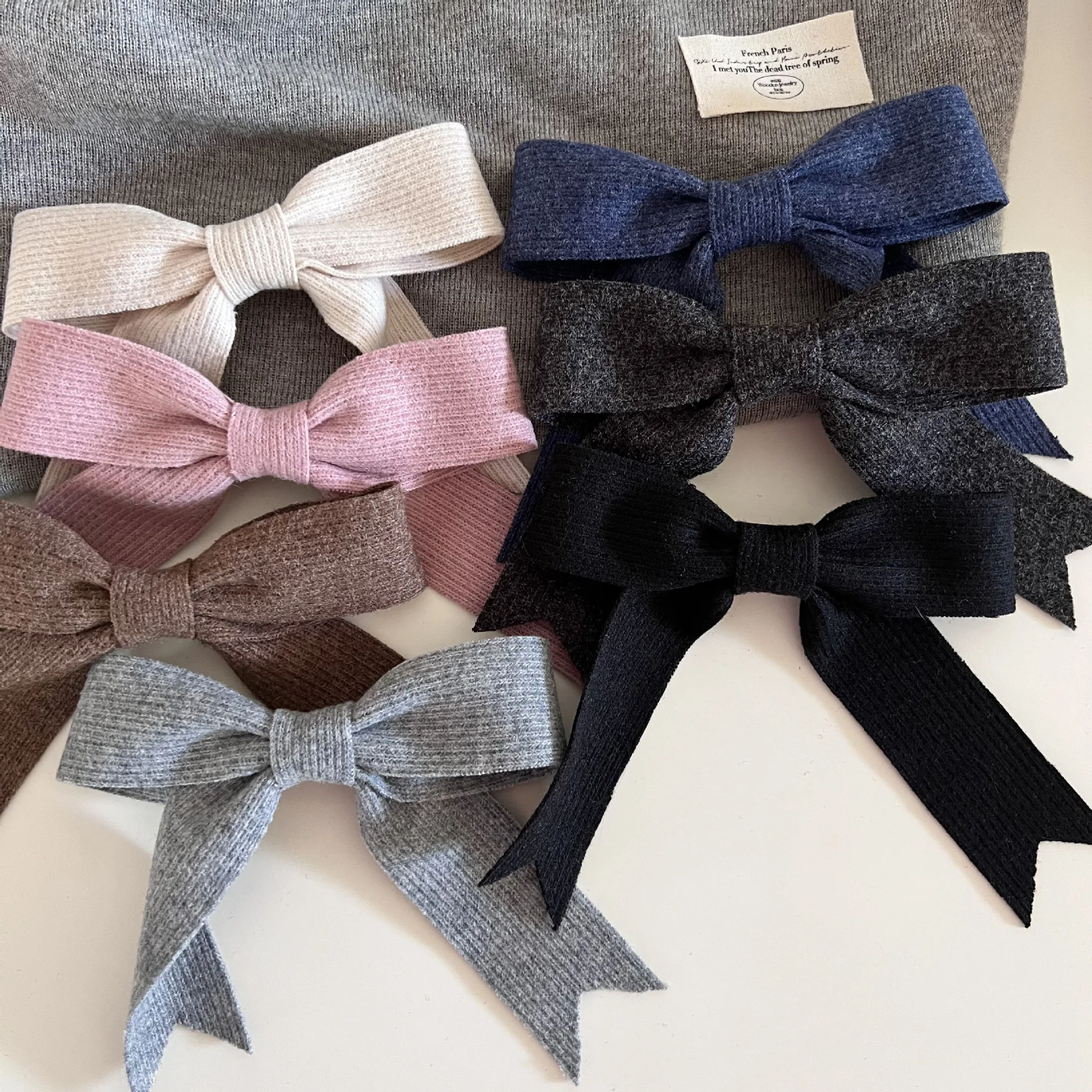 

Korean Yarn Knitted Bow Hair Clip Simple Elegant Ponytail Clip Autumn and Winter Gentle Girls Back of The Head Hair Accessories