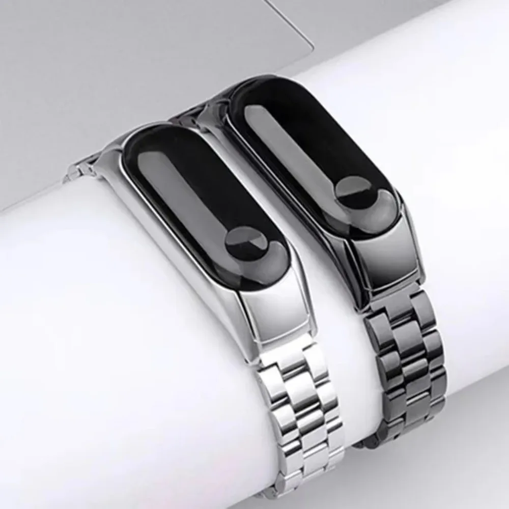 Stainless Steel Strap for Xiaomi Mi Band 9 8 7 6 5 4 3 Metal Wristband for Mi Band 8 Bracelet Mi Band 9 8 Mi 7 6 5 4 Accessories