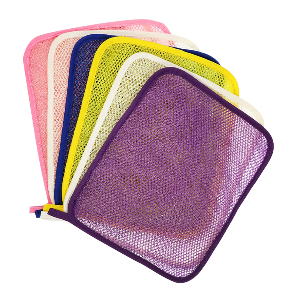 

6 Pcs Bath Towel Back Scrubber for Shower Exfoliating Bathing Body Net Double Layer Scrubbers