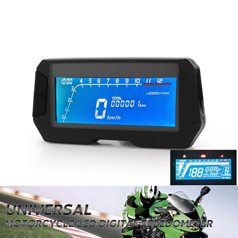 Universal Motorcycle Lcd Digital Meter Speedometer Odometer Tachometer 1000RPM Gauge For Honda WAVE 150