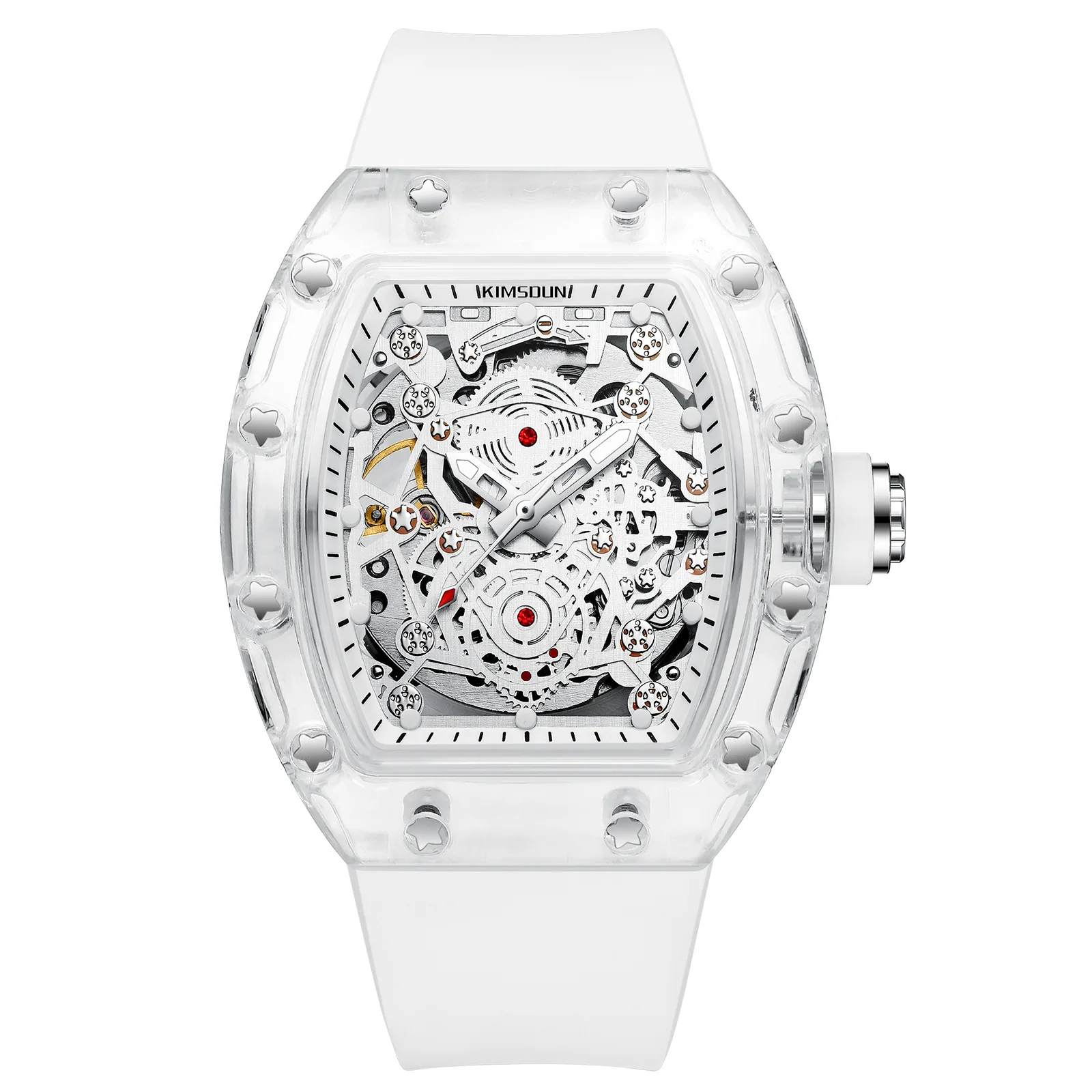 Kingston Transparent Barrel-shaped Waterproof Hollow Fully Automatic Mechanical Watch Men's Watch Fashionable Men's Watch