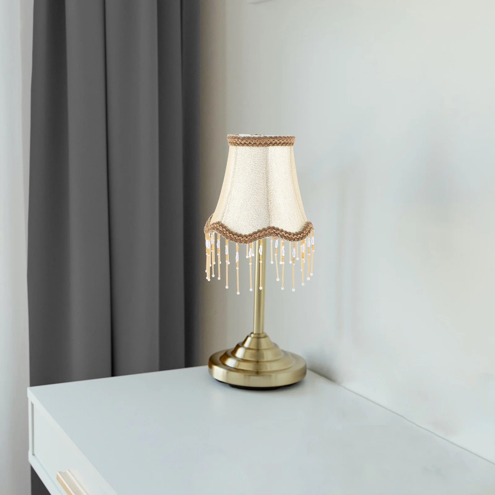 

Crystal Lampshade Tassel Wall Lights Fabric Shades Barrel Small Lampshades Desk Lampshade Cloth European Retro Style