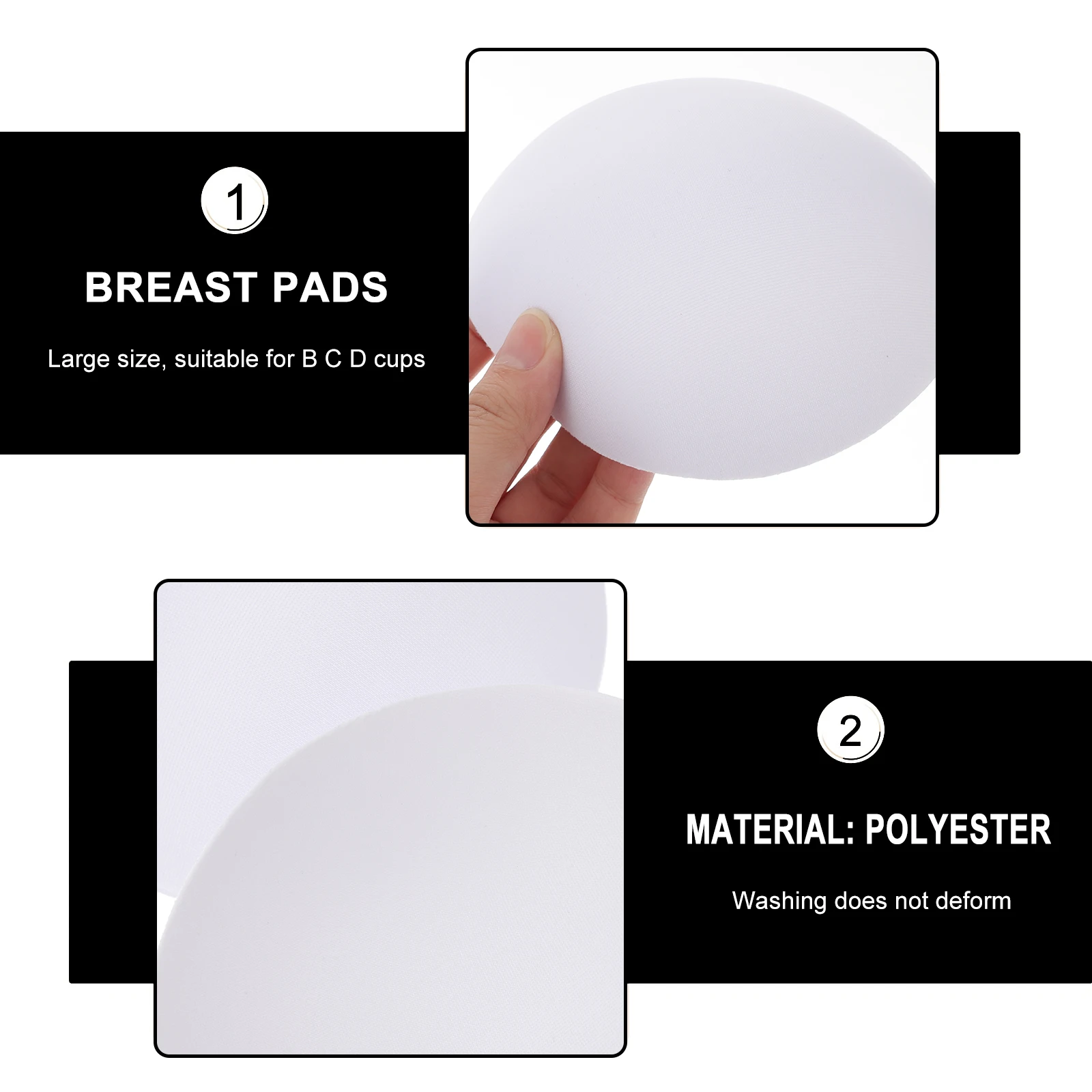 

5 Pairs Bra Pads Inserts Sports Underwear Round Padding Foam Reusable Washable Enhancer Polyester Ladies Accessories