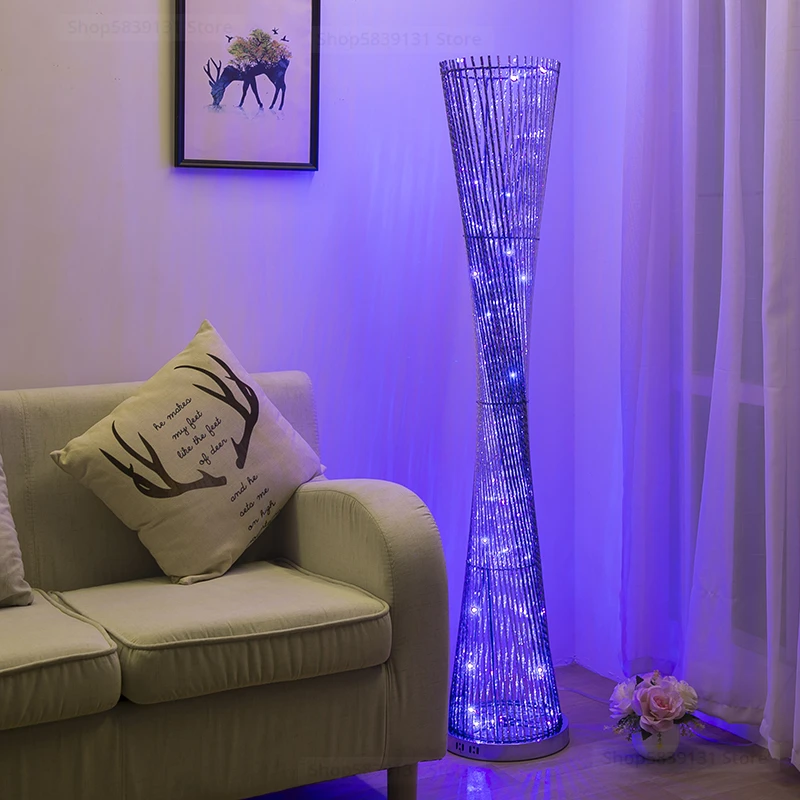 Modern Led Standing Lamp Aluminum Tower Floor Lamps for Living Room Light Stand Foyer Home Decorative Floor Lights AC90-26V Lamp