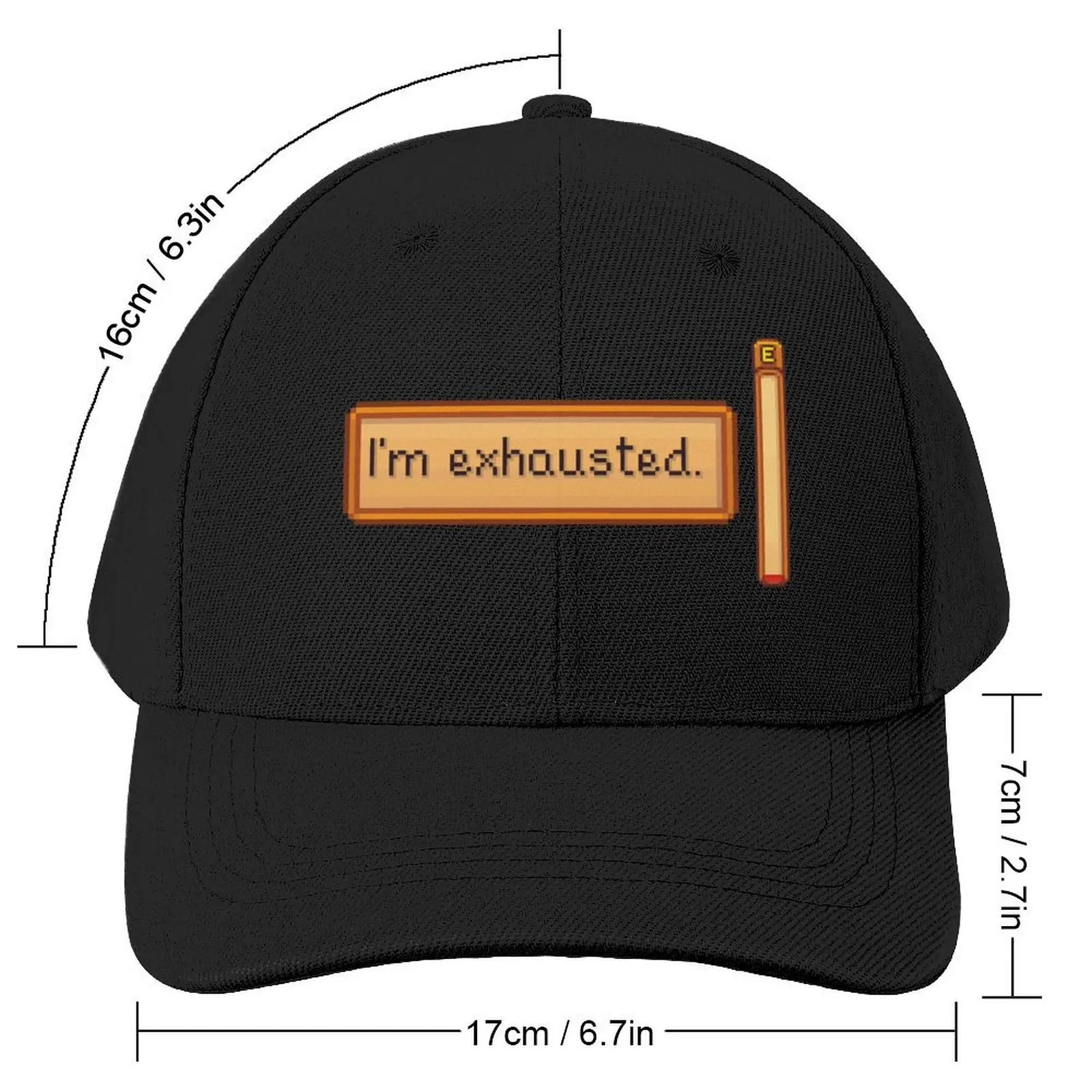 Stardew Valley I'm exhausted Baseball Cap Golf Cap Custom Cap fashionable Snapback Men's Caps Women's