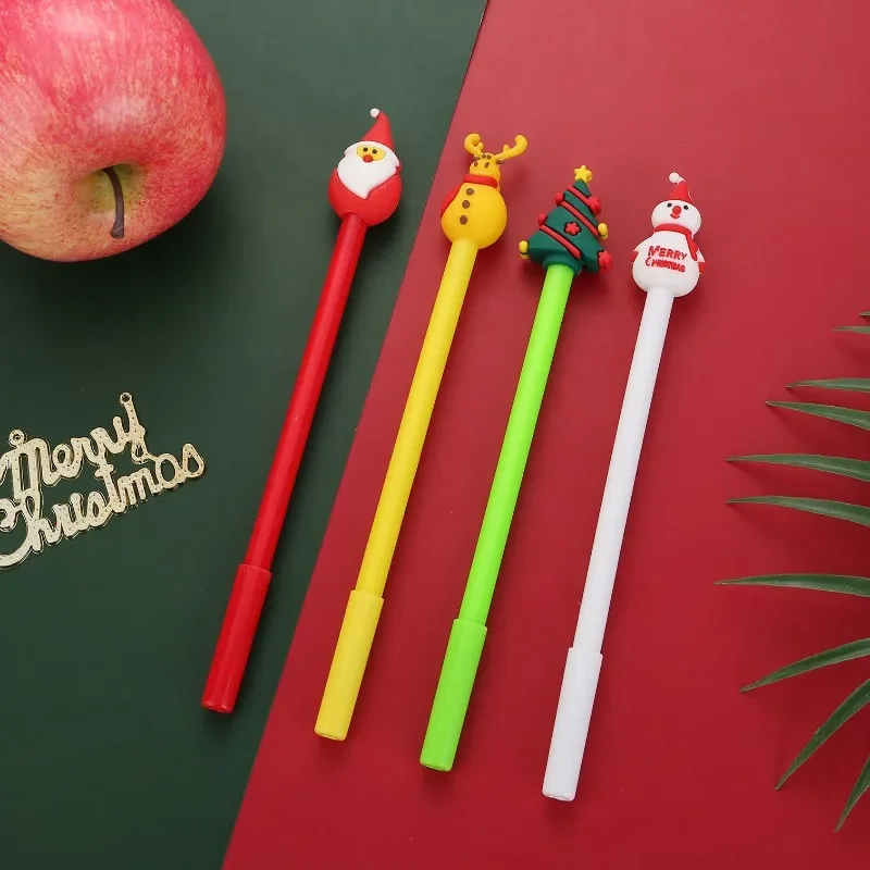 24Pcs Christmas creative cute cartoon Christmas series gender-neutral pen, small fresh student signature pen exam stationery