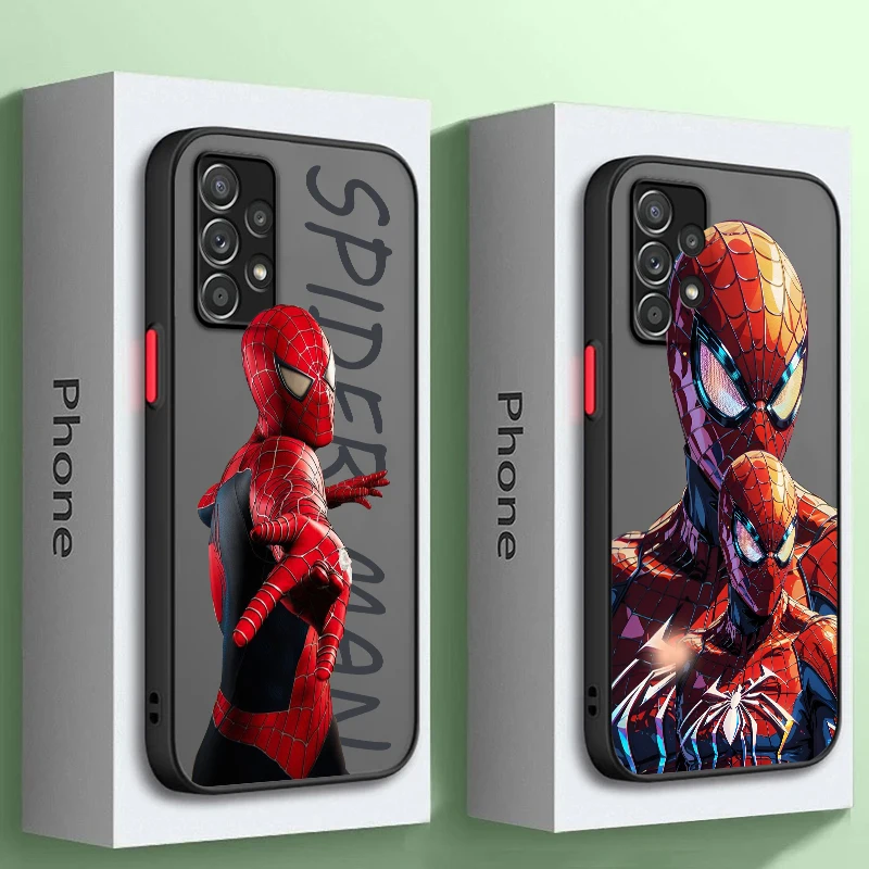 Spider-Man Unlimited Frosted Translucent For Samsung A53 A52 A33 A32 A51 A71 A21S A13 A73 A50 A22 A12 5G Funda Phone Case