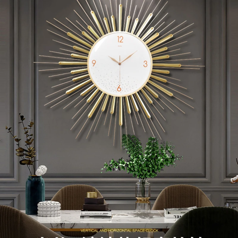 Wall decor Modern Luxury Restaurant Wall Clock, Grand Creative Living Room Decoration Clock, 2023 New European