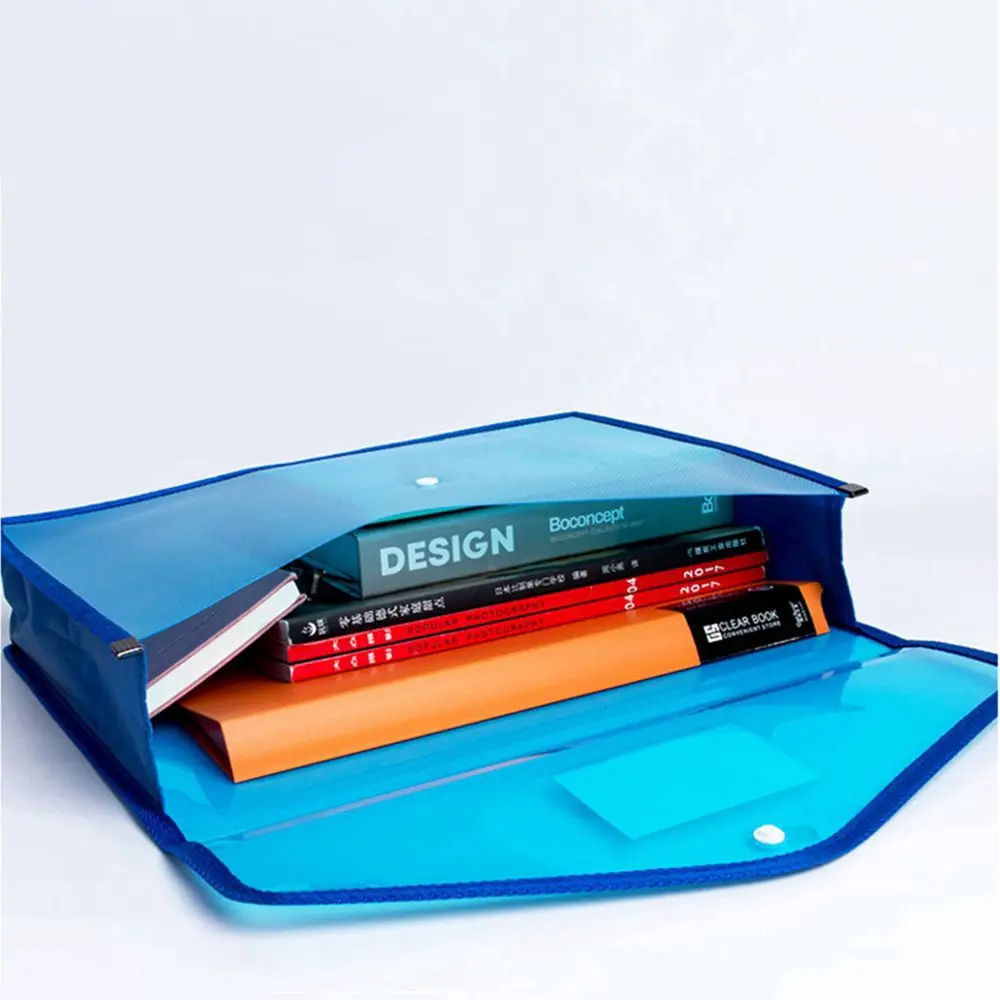 Waterproof A4 Storage For School Home Work Office Snap Button Folders Organizers File Envelopes Stationery Cases File Bags