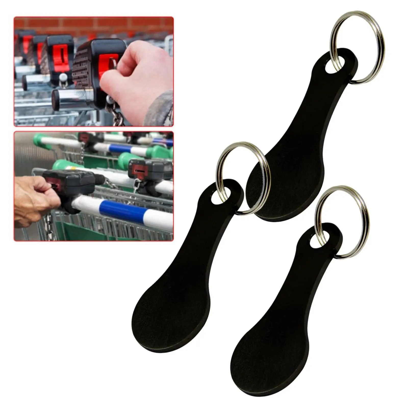 3Pcs DIY Shopping Trolley Tokens Release Keys Shopping Trolley Removers Keychains for Coin Holder Shopping Cart Change Handcart