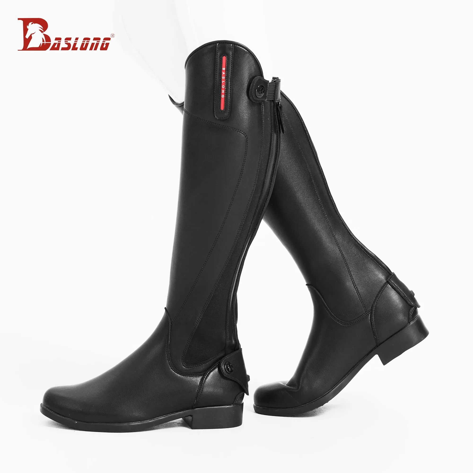 Skórzane buty jeździeckie Baslong, buty jeździeckie, buty rycerskie, elastyczne buty jeździeckie, męskie i damskie buty jeździeckie do przejażdżek, 266,4 cm Longma Equipment