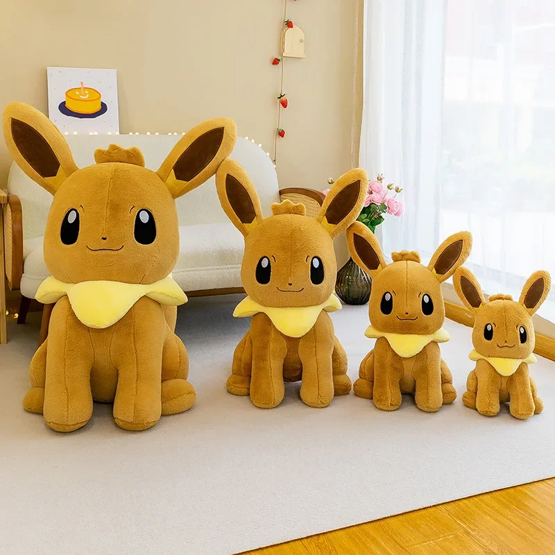 40/55/75Cm Groot Formaat Kawaii Pokemon Eevee Pluche Speelgoed Pokemon Eevee Poppen Anime Personages Plushie Cartoon Dier Kussen Kinderen Cadeau