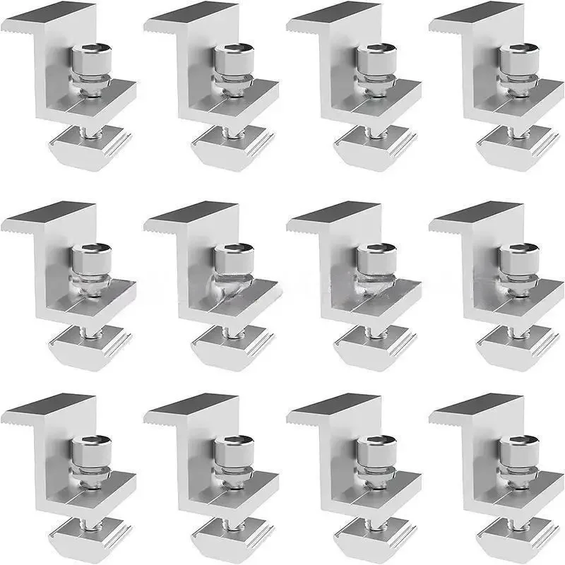 

100pcs Solar Panel Photovoltaic PV Bracket Clamp Tin Roof Garden Shed End Clamp Module For Solar Framed Panel Aluminium