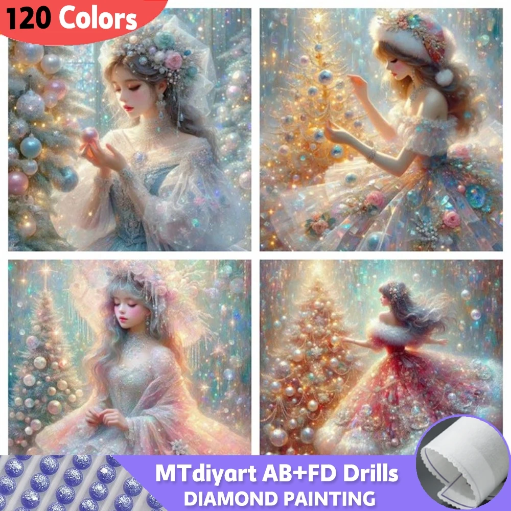 120 Colors Woman AB Fairy Dust Diy Diamond Painting Mosaic Girl Fantasy Full Drills Embroidery Cross Stitch Set Tree Home Decor