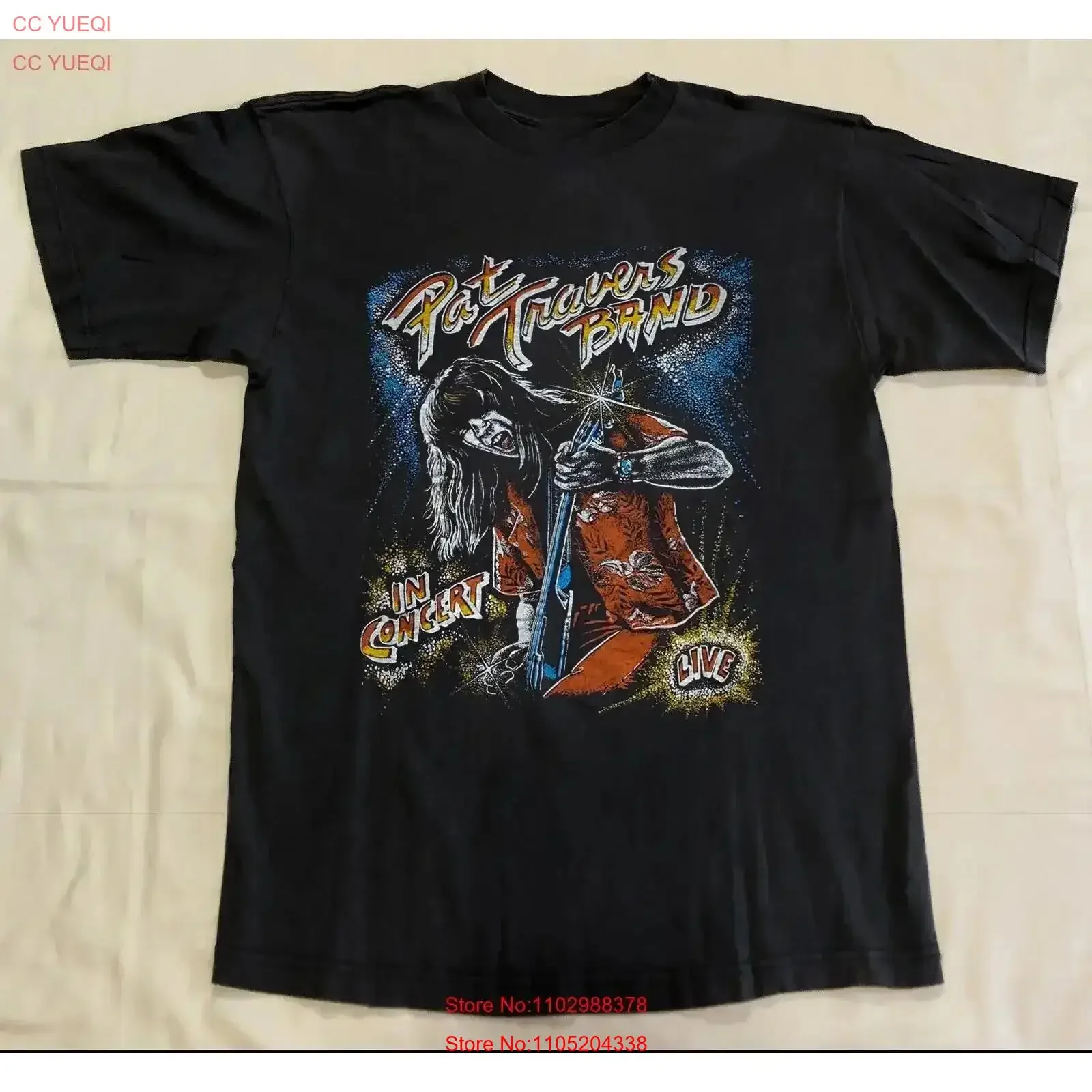 VTG Pat Travers Band Live In Concert T Shirt Cotton vintage Washed Breathable streetwear fashion graphic Top For Everyday Wear
