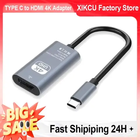 Type C to HDMI-compatible Cable USB C to HDMI Converter HD 4K USB 3.1 HDTV Cable Adapter for MacBook Chromebook Samsung Xiaomi