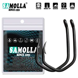 50pcs Barbed Coated Carp Fishing Hooks PTFE Coating High Carbon Stainless Steel Eyed Fish Hooks Pinpoint Claw Hooks