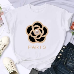 Luxury Brand Flower for Women's High-Quality Summer Printing Fashion T-shirt Cotton Casual Y2k Personality Sleeve O-neck