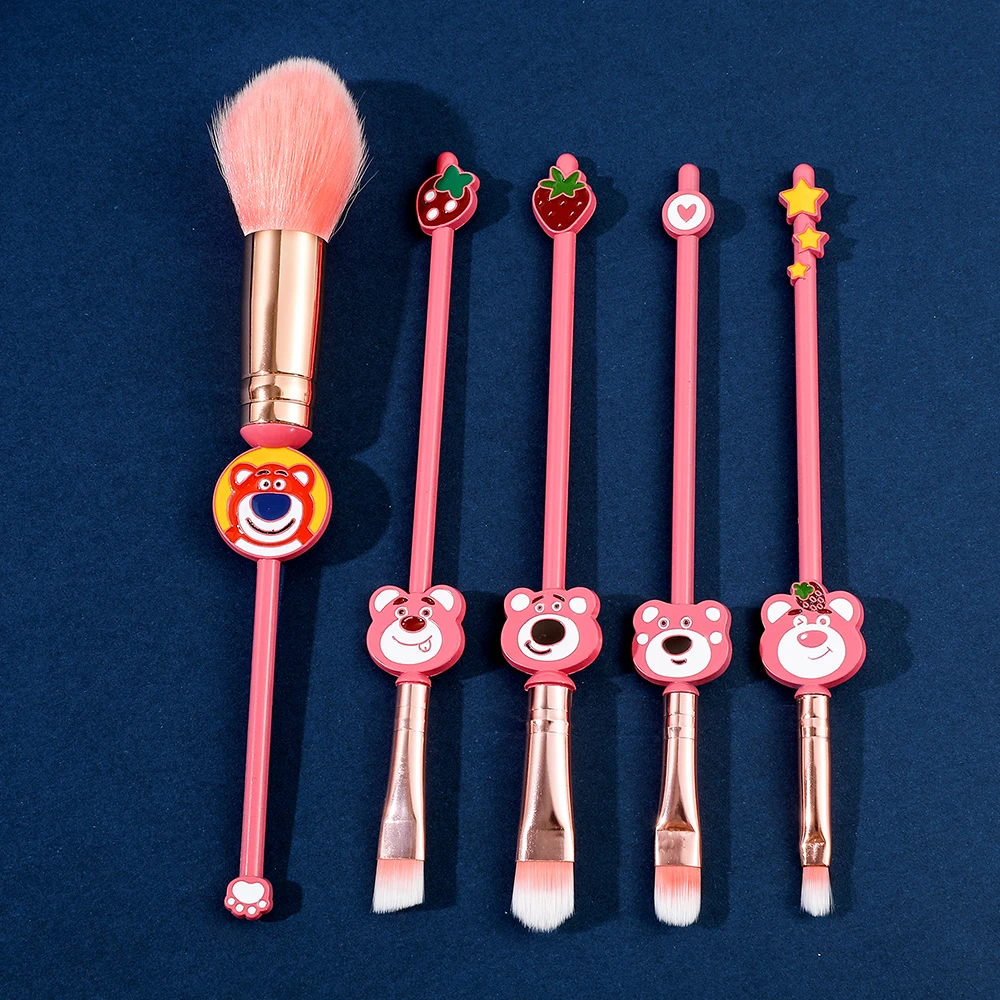 5Pcs/Set Anime Toy Story Lots-o-Huggin Makeup Brush Kawaii Bear Portable Soft Concealer Brush for Party Makeup Tools Toy Gift