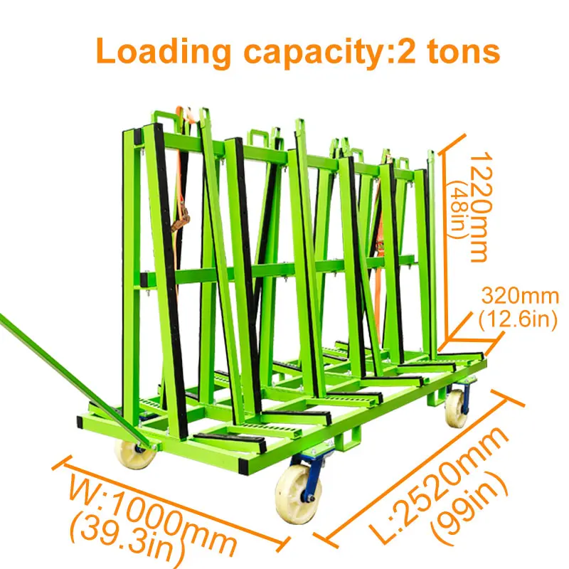 Multiple Purpose Heavy Duty Granite Marble Slab Storage Rack Display For Transport Rack 2.5m Type A Trolley Glass Steel Rack