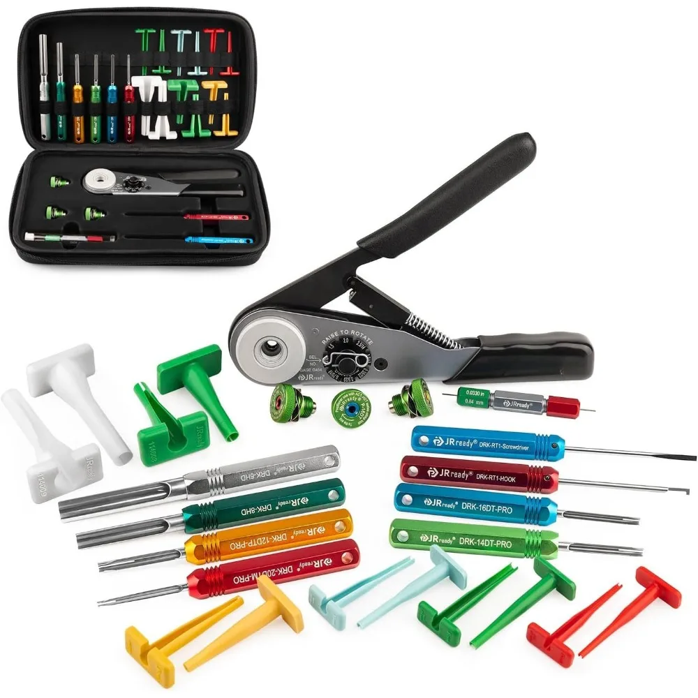 

25Pcs Deutsch Connectors Tool Kit, ACT-HDT Crimp Tool, Solid Contact Connectors with Deutsch Pin Removal Tools Kit